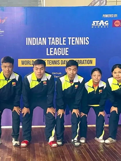The team from Nepal who participated in our Indian Table Tennis League, highlighting the international draw of our events.