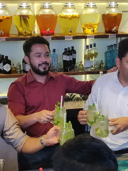 A toast to good times and great company. For me, bartending is all about hospitality and creating moments of shared joy, whether it's with a custom mojito or a classic cocktail.