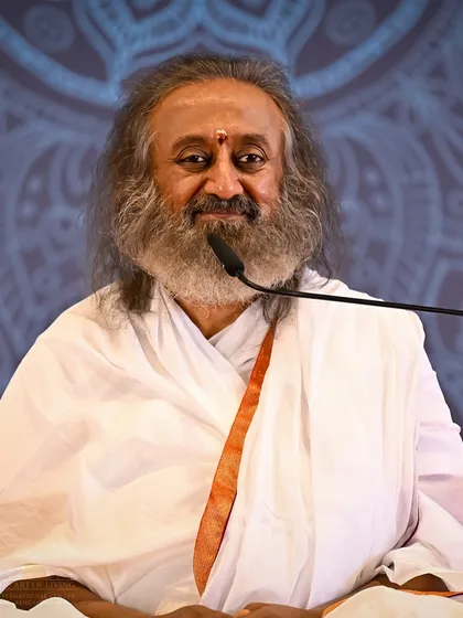 Here is a moment from our immersive Patanjali Yoga Sutras conference. We gather to explore timeless wisdom directly with Gurudev, who makes these profound ancient texts accessible and relevant for our modern lives.