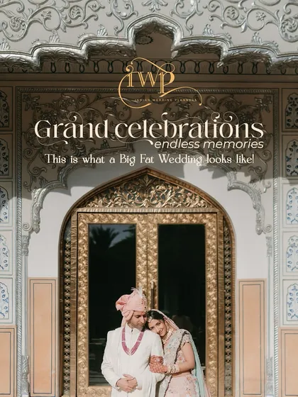 A timeless portrait of a couple against the intricate architecture of a Rajasthani palace. I work to ensure that every element, from the couple's styling to the choice of location, comes together to create these picture-perfect moments that feel straight out of a dream.