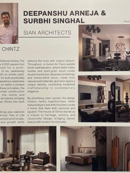 The feature on 'House of Chintz' in the FOAID publication. The project is a 4,050 sq. ft. sanctuary for a multi-generational family, blending an Art Deco palette with handcrafted, resourceful design.