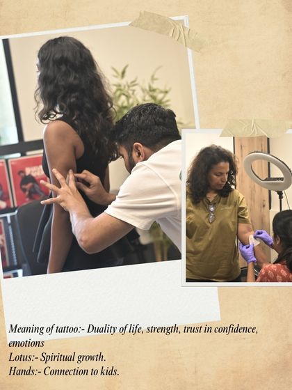 The meaning behind the tattoos: Duality of life, spiritual growth, and a connection to children, all captured in two unique designs for a mother and daughter.