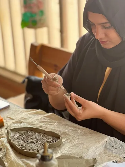 Another participant from the Sugarfit corporate workshop, carefully crafting a decorative piece. The concentration is amazing to see.