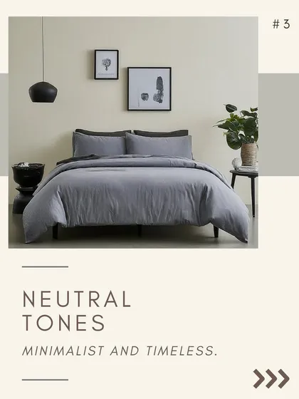 Neutral tones like gray and beige are minimalist and timeless. They provide a versatile backdrop that can be easily updated with different accent colors and textures.