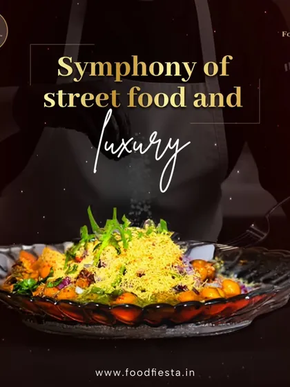 Here is my Chaat Theorem in action. A beautifully plated bowl of gourmet street food, where traditional desi flavours meet sophisticated presentation, creating a symphony of taste and luxury.