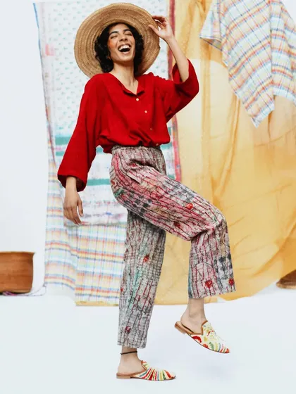 For me, joy is a form of rebellion on set. This shot for Wandering Silk captures the pure, uninhibited laughter I love to see, bringing their sustainable fashion to life with authentic energy and vibrant color.