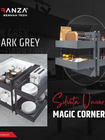 The Silveta Universal Magic Corner in dark grey adds a touch of sophistication while maximizing storage. Where elegance meets efficiency.