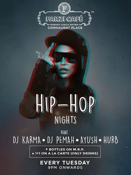 A weekly hip hop night at Farzi Cafe in Connaught Place, right in the heart of Delhi.