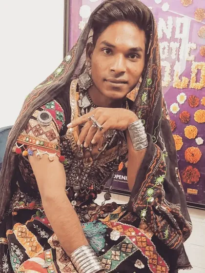 The complete look for my performance in the movie "Monkey Man". Working on a Netflix production was a fantastic experience in my journey as an artist.