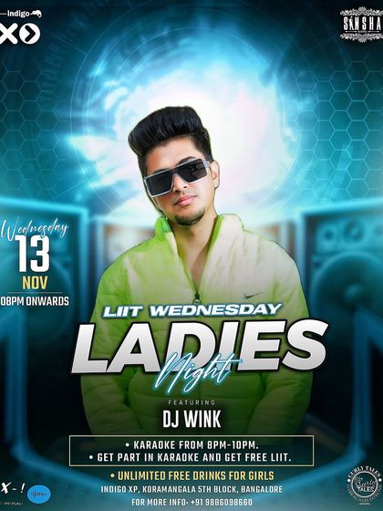 Another poster for my 'LIIT Wednesday' residency at Indigo XP. This one highlights the addition of karaoke, showing how I can incorporate different entertainment elements into my DJ nights.