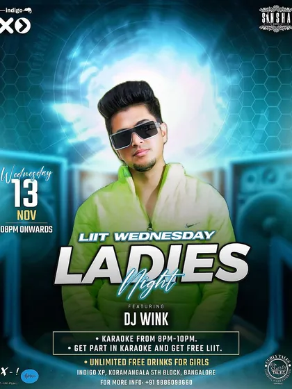 Another poster for my 'LIIT Wednesday' residency at Indigo XP. This one highlights the addition of karaoke, showing how I can incorporate different entertainment elements into my DJ nights.