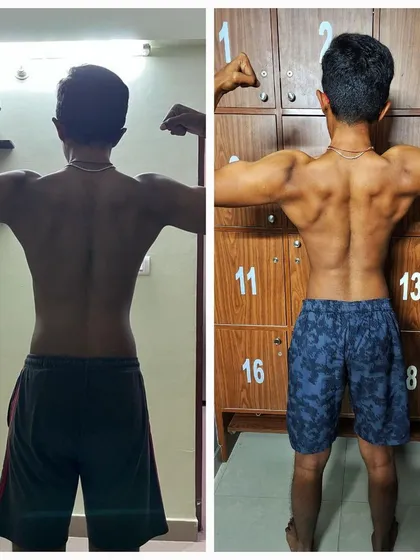Real results for a dedicated client. This back transformation shows the progress from our customized bodybuilding and nutrition plan, focusing on building width and definition.