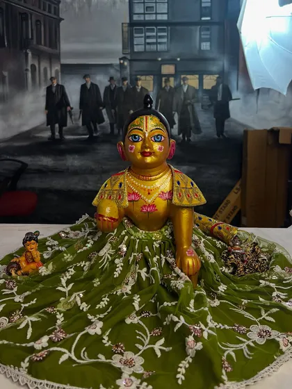 The fully repainted and dressed Laddu Gopal idol. It is a blessing to express my faith through colors.