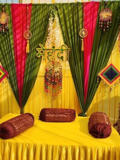 Shanaya Decorations - All-Inclusive Ceremony Packages (Haldi & Mehendi) Mehendi & Sangeet Backdrops photo 35