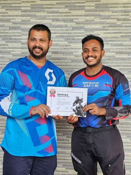 It’s official. A proud moment for one of our riders receiving his completion certificate from our trainer. You don't just leave with memories; you leave with proof of your new off-road capabilities.