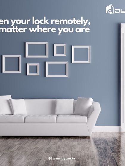 This image illustrates the core benefit of our system. You can be relaxing in your living room, or anywhere else, and still have complete control to open your lock remotely.