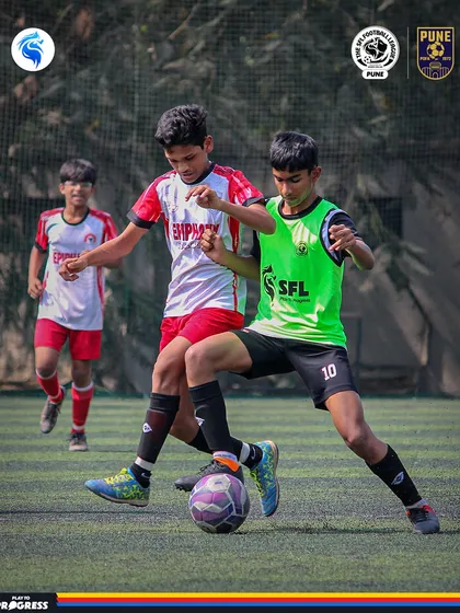 A tough tackle in the Pune league. We encourage our players to be competitive and resilient.