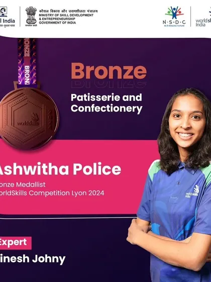 We are incredibly proud of our student Ashwitha Police for winning the Bronze medal at the 47th WorldSkills Competition in Lyon, France. This is a testament to her talent, dedication, and the world-class mentorship we provide to help our students achieve global recognition.