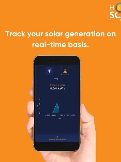 The app allows you to track your solar generation on a real-time basis, with clear graphs showing your system's daily output.