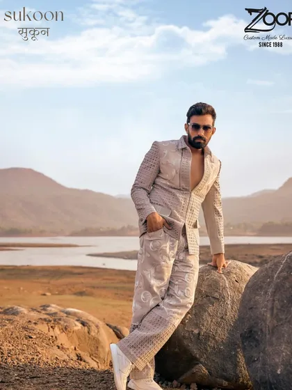Embrace the serenity of Sukoon. This textured co-ord set is an ode to peace and tranquility, woven into luxurious linen for a style that whispers calm confidence.