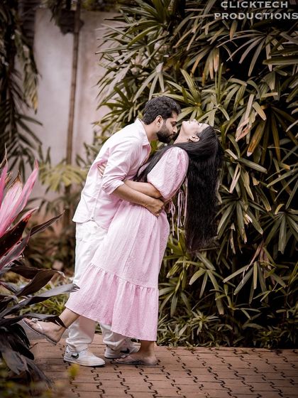 An intimate and passionate embrace in a secluded corner of our garden.