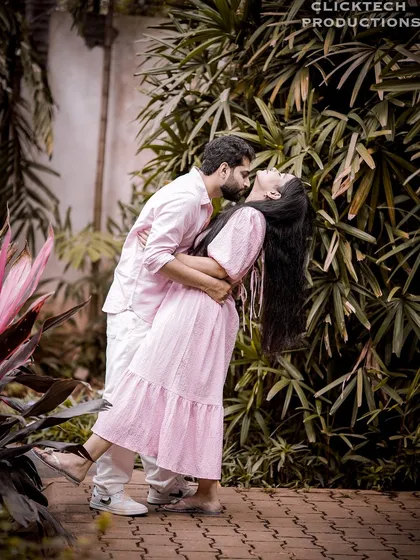 An intimate and passionate embrace in a secluded corner of our garden.