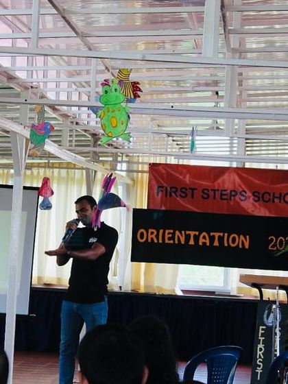 Our director presenting the 'The Little Gym Outside' program to parents and staff at First Steps School. We detail how our curriculum integrates into the school day to provide a foundation for lifelong skills.