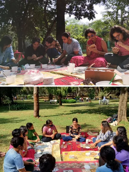 Art is best shared. My local art meetups are like a creative picnic, bringing people together in a park to learn new skills, share stories, and enjoy a day of painting and connection under the trees.