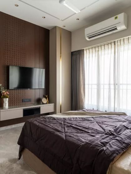 Step into luxury and serenity with this modern bedroom oasis. A perfect harmony of rich wooden accents, soft neutrals, and flowing natural light creates the perfect blend of warmth and sophistication.