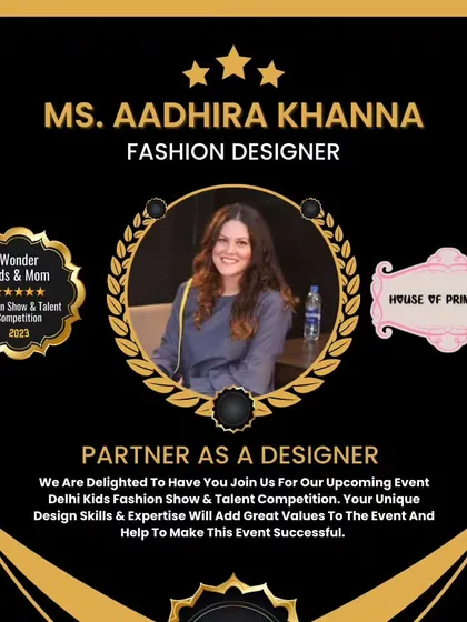 A huge thank you to our designer partner, Ms. Aadhira Khanna of House of Princesses. Her unique design skills and expertise helped make our young models look and feel spectacular.