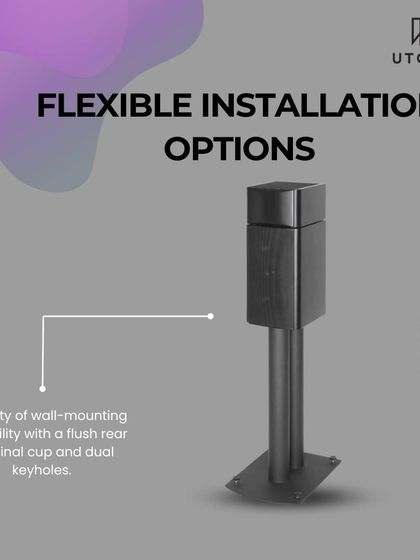 Our audio solutions are designed to fit your space perfectly. We offer flexible installation options, including wall-mounting capabilities with flush rear terminal cups and dual keyholes, ensuring a clean and professional look.