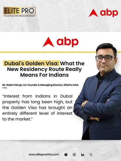 Our Co-Founder, Mr. Robin Pahuja, featured on ABP News, discussing what Dubai's Golden Visa means for Indian real estate investors. We provide guidance on global investment opportunities.
