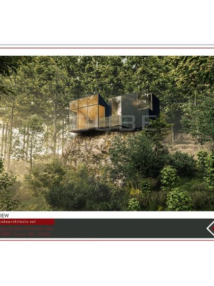 A conceptual render of a modern villa perched on a cliff. This design explores the use of advanced technology and pre-engineered structures to build in challenging natural locations with minimal disturbance.