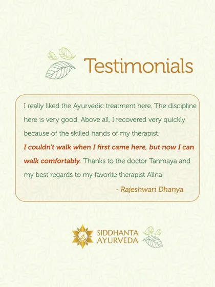 This is why I do what I do. For a patient to go from being unable to walk to walking comfortably is a testament to the power of disciplined, authentic Ayurvedic treatment. Your recovery is my greatest reward.