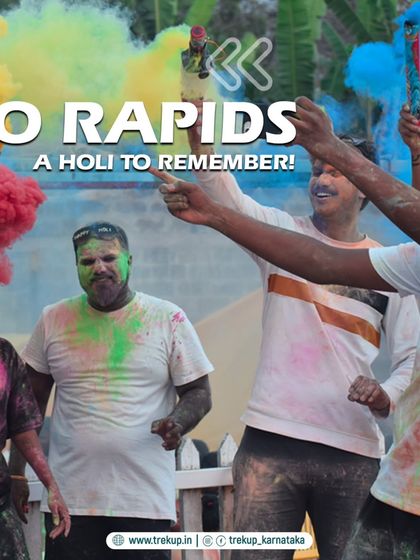 From colors to rapids, a Holi to remember. A shot of our group covered in colors during the Dandeli celebration.