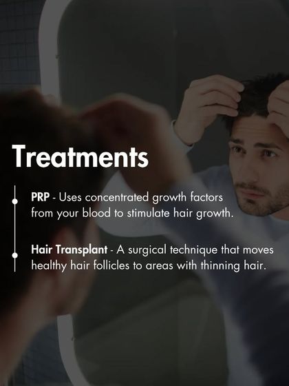 My primary treatments for hair loss are PRP and hair transplants. PRP is a non-surgical option that uses your blood's growth factors to stimulate follicles, while a transplant is a surgical technique that moves healthy follicles to thinning areas for a permanent fix.