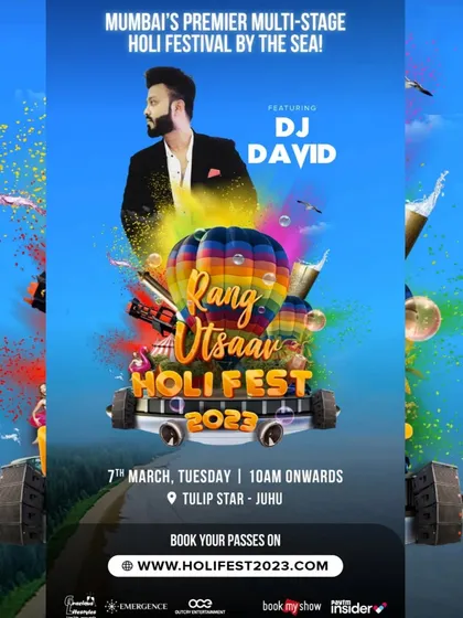 The official poster for my Holi Fest 2023 performance. An epic party by the sea.