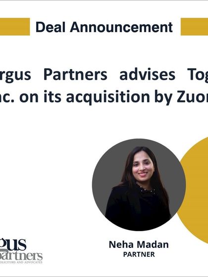We advised Togai Inc., a usage-based billing infrastructure provider, on its acquisition by Zuora Inc. This deal involved navigating the complexities of a cross-border technology acquisition and advising existing investors like Together Fund and BoldCap on their successful exit.