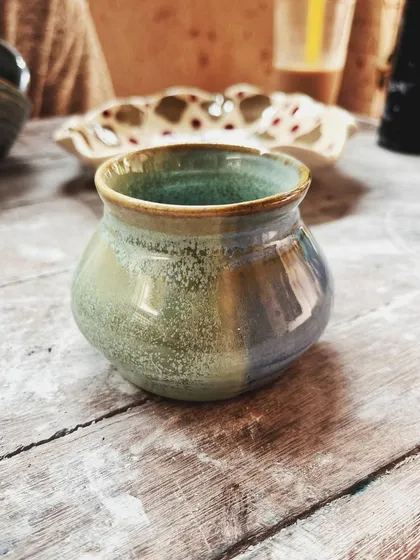 Look at this absolutely beautiful collection from two students who just completed their beginner's course. From a quirky coiled mug to patterned plates and wheel-thrown bowls, their creativity and joy shine through each piece.
