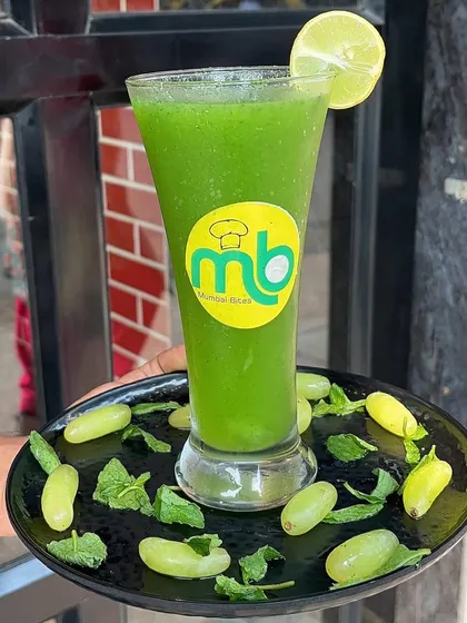 Another shot of my refreshing Mentos juice, a unique blend of grapes and mint.