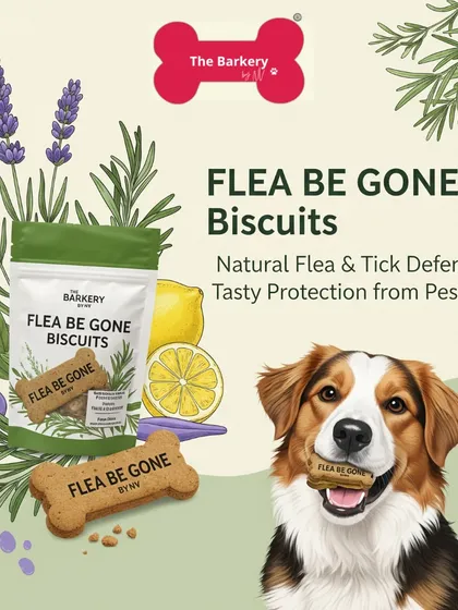 Say goodbye to harsh chemicals and hello to natural pest protection. My Flea Be Gone Biscuits are a tasty, daily treat that helps repel fleas and ticks from the inside out. It's a simple and safe way to keep your dog comfortable and itch-free.