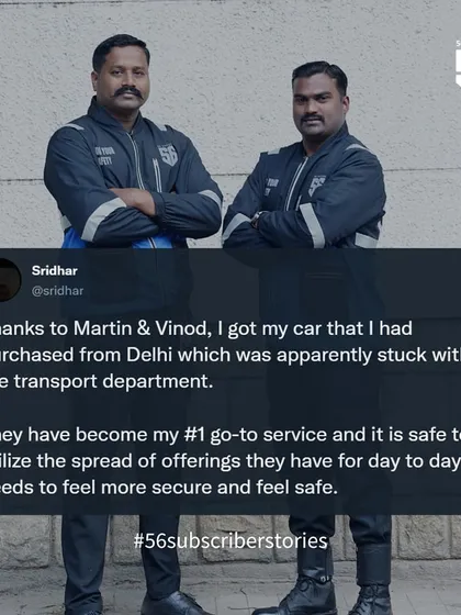 Our service goes beyond just security alerts. Here, a subscriber thanks our agents, Martin and Vinod, for their assistance in a logistical challenge, showing how our team becomes a go-to resource for day-to-day needs.