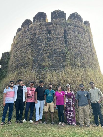 Our group posing at the historic Mirjan Fort, a key part of our cultural exploration in the region.