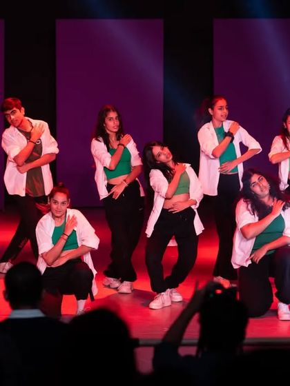 My students performing a commercial hip-hop routine. The training covers a variety of styles to create versatile performers who are comfortable with different types of choreography.