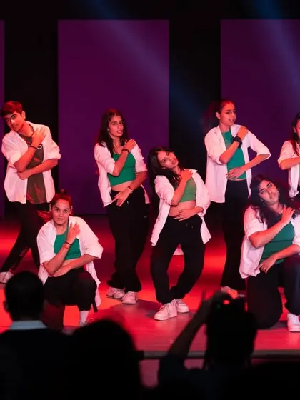 My students performing a commercial hip-hop routine. The training covers a variety of styles to create versatile performers who are comfortable with different types of choreography.