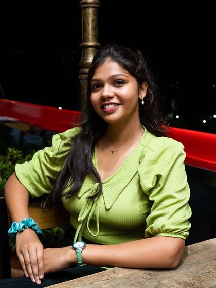 Another shot of this guest enjoying the rooftop seating.