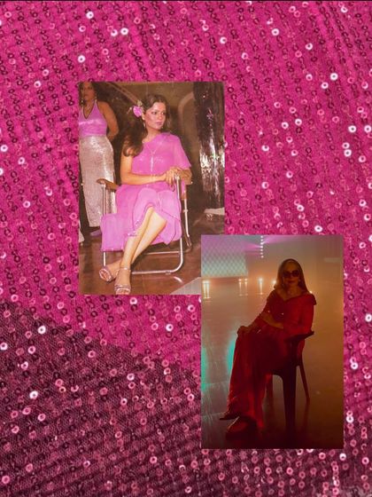 A moodboard moment. This image compares a vintage photo of Zeenat Aman with the new look I created for her disco themed campaign, showing how we brought a classic vibe into the modern day.