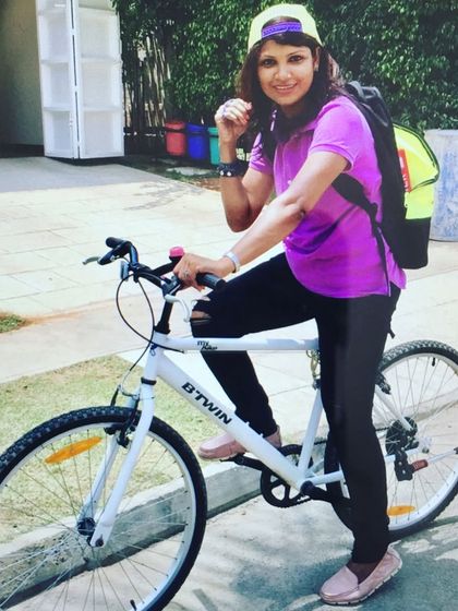 Back to cycling! I love adding variety to my physical activity to stay motivated. Even a 15-minute break from the desk for a quick ride is incredibly recharging and helps elevate my mood.