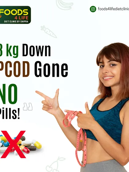 8 kgs down and PCOD symptoms gone, with no pills. This is the power of a therapeutic meal plan that works with your body's hormones, not against them, proving that real food brings real results.