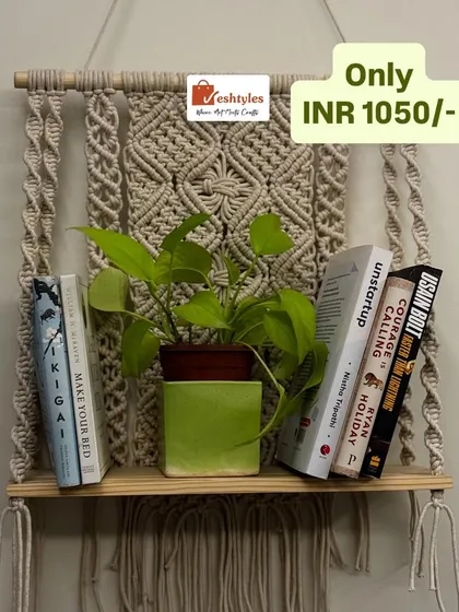 My macrame wall shelves are both beautiful and practical. They are perfect for displaying small plants, books, or your favorite decor items. I designed this piece to add a touch of bohemian elegance to any wall.